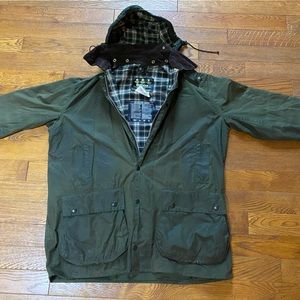 Barbour Border Wax Jacket A200 Green Vintage 90s C46 / 117cm Chest 46" XL